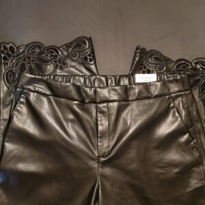 Chicos Faux Leather Wide Legged Pants